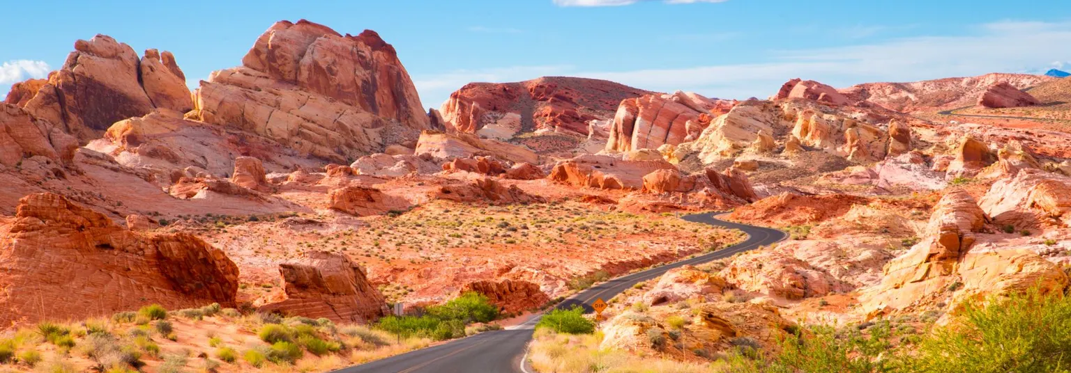 Vergezicht in Valley of Fire State Park in de Amerikaanse staat Nevada.